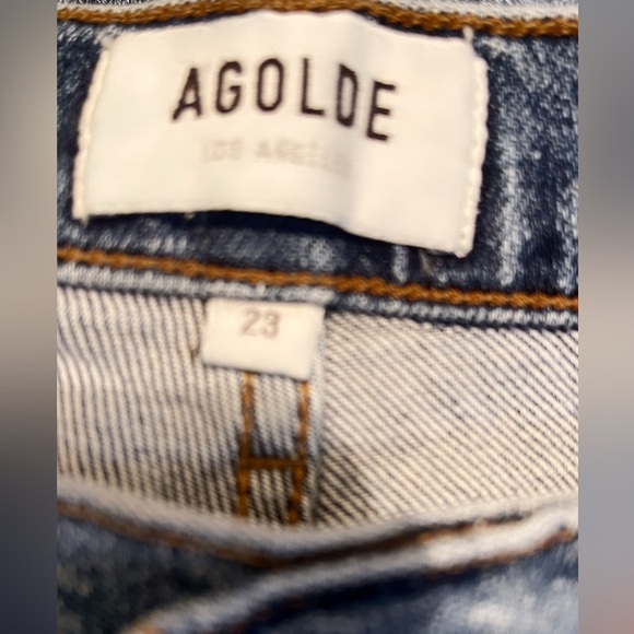 AGOLDE Nico High Rise Slim Distressed 5 pckt Cropped Mid-Rise Skinny Leg Jean 23 - Picture 4 of 6